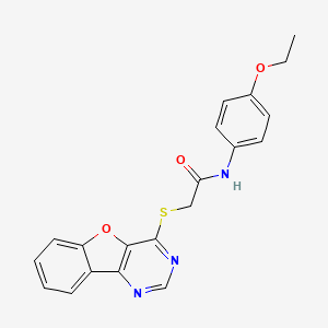 molecular formula C20H17N3O3S B2442275 2-([1]苯并呋喃[3,2-d]嘧啶-4-基硫基)-N-(4-乙氧基苯基)乙酰胺 CAS No. 848729-90-8