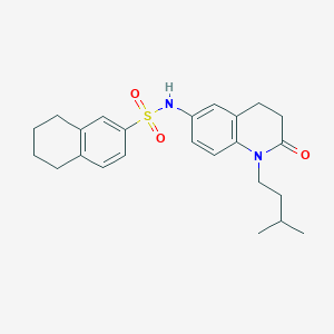 molecular formula C24H30N2O3S B2442278 N-(1-isopentyl-2-oxo-1,2,3,4-tetrahydroquinolin-6-yl)-5,6,7,8-tetrahydronaphthalene-2-sulfonamide CAS No. 946326-46-1