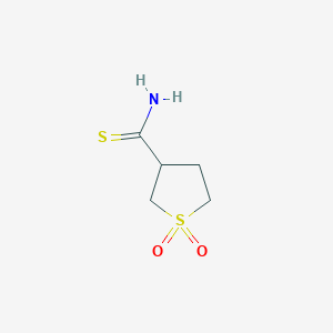 molecular formula C5H9NO2S2 B2442280 1,1-Dioxo-1lambda6-thiolane-3-carbothioamide CAS No. 1184604-39-4