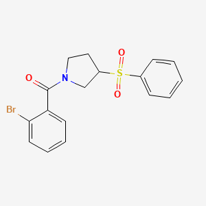molecular formula C17H16BrNO3S B2442289 (2-Bromophenyl)(3-(phenylsulfonyl)pyrrolidin-1-yl)methanone CAS No. 1448132-11-3
