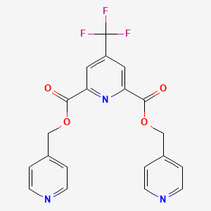 molecular formula C20H14F3N3O4 B2442297 双(4-吡啶基甲基)4-(三氟甲基)-2,6-吡啶二甲酸盐 CAS No. 1209318-27-3