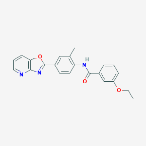 molecular formula C22H19N3O3 B244230 3-ethoxy-N-(2-methyl-4-[1,3]oxazolo[4,5-b]pyridin-2-ylphenyl)benzamide 