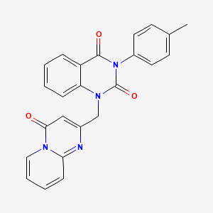 molecular formula C24H18N4O3 B2442300 1-((4-氧代-4H-吡啶并[1,2-a]嘧啶-2-基)甲基)-3-(对甲苯基)喹唑啉-2,4(1H,3H)-二酮 CAS No. 958584-88-8