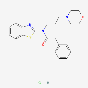 molecular formula C23H28ClN3O2S B2442301 N-(4-methylbenzo[d]thiazol-2-yl)-N-(3-morpholinopropyl)-2-phenylacetamide hydrochloride CAS No. 1216484-80-8