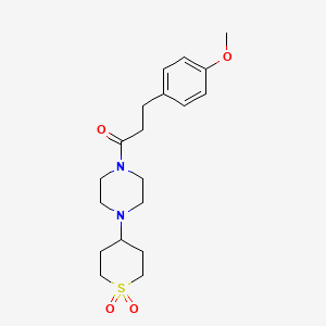 molecular formula C19H28N2O4S B2442302 1-(4-(1,1-dioxidotetrahydro-2H-thiopyran-4-yl)piperazin-1-yl)-3-(4-methoxyphenyl)propan-1-one CAS No. 1904226-52-3