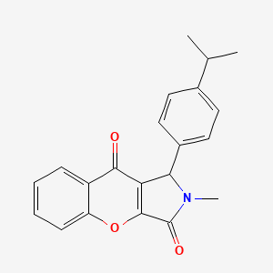 molecular formula C21H19NO3 B2442303 1-(4-Isopropylphenyl)-2-methyl-1,2-dihydrochromeno[2,3-c]pyrrole-3,9-dione CAS No. 850719-53-8