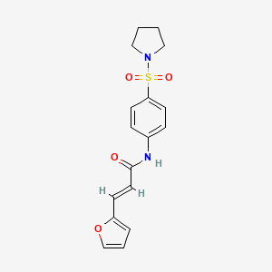 molecular formula C17H18N2O4S B2442309 (2E)-3-(furan-2-yl)-N-[4-(pyrrolidin-1-ylsulfonyl)phenyl]prop-2-enamide CAS No. 433956-92-4