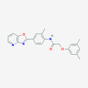 molecular formula C23H21N3O3 B244231 2-(3,5-dimethylphenoxy)-N-(2-methyl-4-[1,3]oxazolo[4,5-b]pyridin-2-ylphenyl)acetamide 