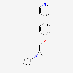 molecular formula C18H20N2O B2442315 4-[4-[(1-Cyclobutylaziridin-2-yl)methoxy]phenyl]pyridine CAS No. 2411255-14-4
