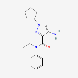 molecular formula C17H22N4O B2442317 4-Amino-1-cyclopentyl-N-ethyl-n-phenyl-1H-pyrazole-3-carboxamide CAS No. 2101195-66-6