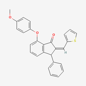 molecular formula C27H20O3S B2442325 7-(4-Methoxyphenoxy)-3-phenyl-2-(2-thienylmethylene)-1-indanone CAS No. 337921-55-8