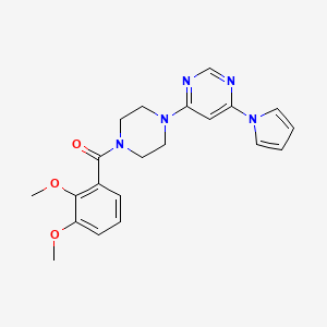 molecular formula C21H23N5O3 B2442328 (4-(6-(1H-pyrrol-1-yl)pyrimidin-4-yl)piperazin-1-yl)(2,3-dimethoxyphenyl)methanone CAS No. 1421498-08-9
