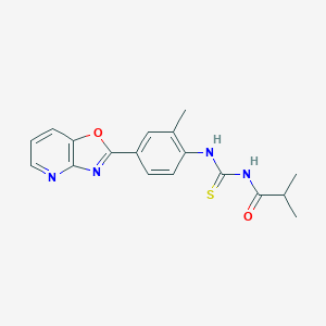 molecular formula C18H18N4O2S B244233 2-methyl-N-{[(2-methyl-4-[1,3]oxazolo[4,5-b]pyridin-2-ylphenyl)amino]carbonothioyl}propanamide 