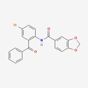 molecular formula C21H14BrNO4 B2442339 N-(2-benzoyl-4-bromophenyl)benzo[d][1,3]dioxole-5-carboxamide CAS No. 922031-90-1