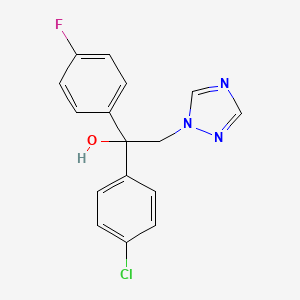 molecular formula C16H13ClFN3O B2442350 1-(4-氯苯基)-1-(4-氟苯基)-2-(1H-1,2,4-三唑-1-基)-1-乙醇 CAS No. 76674-12-9