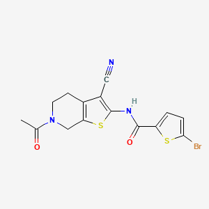 molecular formula C15H12BrN3O2S2 B2442360 N-(6-acetyl-3-cyano-4,5,6,7-tetrahydrothieno[2,3-c]pyridin-2-yl)-5-bromothiophene-2-carboxamide CAS No. 864858-65-1