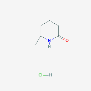 molecular formula C7H14ClNO B2442365 6,6-Dimethylpiperidin-2-one;hydrochloride CAS No. 2377030-71-0