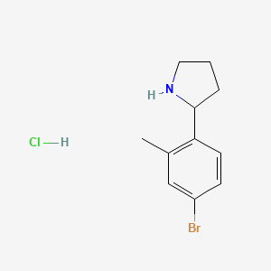 molecular formula C11H15BrClN B2442367 2-(4-Bromo-2-methylphenyl)pyrrolidine hydrochloride CAS No. 2044714-55-6