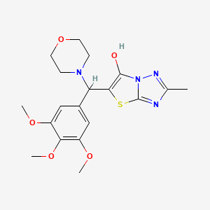 molecular formula C19H24N4O5S B2442368 2-Methyl-5-(morpholino(3,4,5-trimethoxyphenyl)methyl)thiazolo[3,2-b][1,2,4]triazol-6-ol CAS No. 851969-80-7