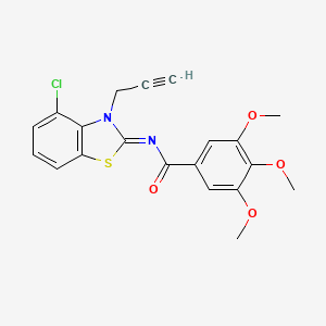 molecular formula C20H17ClN2O4S B2442372 N-(4-chloro-3-prop-2-ynyl-1,3-benzothiazol-2-ylidene)-3,4,5-trimethoxybenzamide CAS No. 868377-26-8