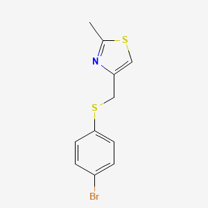 molecular formula C11H10BrNS2 B2442374 4-{[(4-溴苯基)硫代]甲基}-2-甲基-1,3-噻唑 CAS No. 338414-94-1