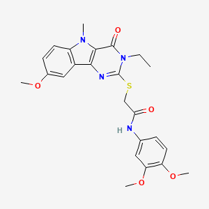 molecular formula C24H26N4O5S B2442385 1-{3-[(5-bromo-1-propionyl-2,3-dihydro-1H-indol-6-yl)sulfonyl]propanoyl}-1,2,3,4-tetrahydroquinoline CAS No. 1112301-21-9