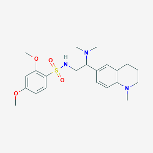 molecular formula C22H31N3O4S B2442392 N-(2-(dimethylamino)-2-(1-methyl-1,2,3,4-tetrahydroquinolin-6-yl)ethyl)-2,4-dimethoxybenzenesulfonamide CAS No. 953987-27-4