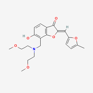 molecular formula C21H25NO6 B2442403 (2Z)-7-[[双(2-甲氧基乙基)氨基]甲基]-6-羟基-2-[(5-甲基呋喃-2-基)亚甲基]-1-苯并呋喃-3-酮 CAS No. 900262-11-5