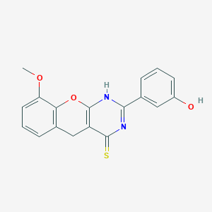 molecular formula C18H14N2O3S B2442406 2-(3-羟基苯基)-9-甲氧基-3H-色㗊[2,3-d]嘧啶-4(5H)-硫酮 CAS No. 866807-92-3