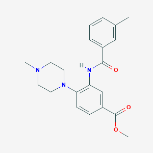 molecular formula C21H25N3O3 B244241 Methyl 3-[(3-methylbenzoyl)amino]-4-(4-methyl-1-piperazinyl)benzoate 