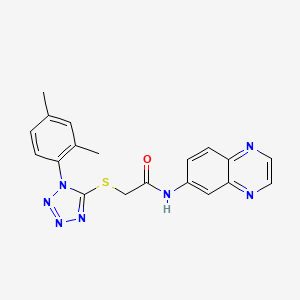 molecular formula C19H17N7OS B2442410 2-((1-(2,4-二甲苯基)-1H-四唑-5-基)硫代)-N-(喹喔啉-6-基)乙酰胺 CAS No. 902036-62-8