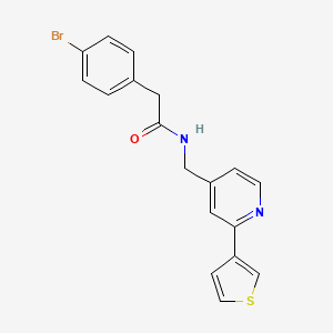 B2442411 2-(4-bromophenyl)-N-((2-(thiophen-3-yl)pyridin-4-yl)methyl)acetamide CAS No. 2034396-11-5
