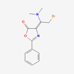 molecular formula C13H13BrN2O2 B2442419 (4E)-4-[2-溴-1-(二甲氨基)乙叉基]-2-苯基-1,3-恶唑-5-酮 CAS No. 214599-08-3