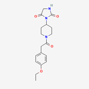 molecular formula C18H23N3O4 B2442427 3-(1-(2-(4-乙氧基苯基)乙酰)哌啶-4-基)咪唑烷-2,4-二酮 CAS No. 2320525-04-8