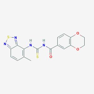 N-[(5-methyl-2,1,3-benzothiadiazol-4-yl)carbamothioyl]-2,3-dihydro-1,4-benzodioxine-6-carboxamide