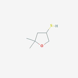 molecular formula C6H12OS B2442446 5,5-二甲基氧杂环戊烷-3-硫醇 CAS No. 1935942-49-6