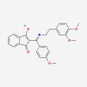 molecular formula C27H25NO5 B2442448 2-(((2-(3,4-二甲氧基苯基)乙基)氨基)(4-甲氧基苯基)亚甲基)茚满-1,3-二酮 CAS No. 1020252-73-6