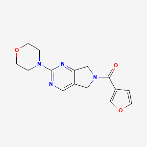 molecular formula C15H16N4O3 B2442452 furan-3-yl(2-morpholino-5H-pyrrolo[3,4-d]pyrimidin-6(7H)-yl)methanone CAS No. 2034371-25-8