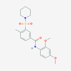 N-(2,4-dimethoxyphenyl)-4-methyl-3-(piperidin-1-ylsulfonyl)benzamide