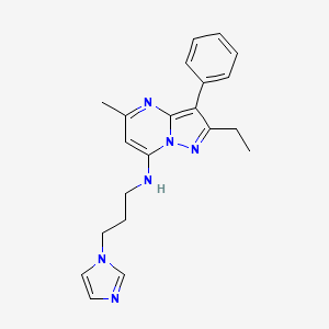 2-ethyl-N-[3-(1H-imidazol-1-yl)propyl]-5-methyl-3-phenylpyrazolo[1,5-a]pyrimidin-7-amine