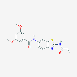 3,5-dimethoxy-N-[2-(propionylamino)-1,3-benzothiazol-6-yl]benzamide