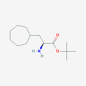 molecular formula C14H27NO2 B2442461 Tert-butyl (2S)-2-amino-3-cycloheptylpropanoate CAS No. 2015382-69-9