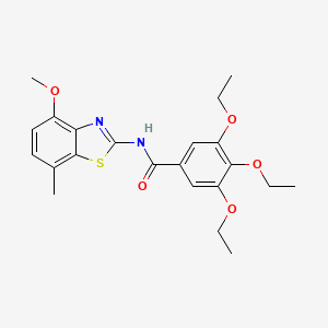 molecular formula C22H26N2O5S B2442462 3,4,5-三乙氧基-N-(4-甲氧基-7-甲基苯并[d]噻唑-2-基)苯甲酰胺 CAS No. 906784-41-6