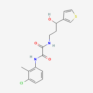 molecular formula C16H17ClN2O3S B2442463 N1-(3-氯-2-甲基苯基)-N2-(3-羟基-3-(噻吩-3-基)丙基)草酰胺 CAS No. 2034517-64-9