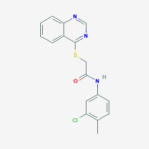 N-(3-chloro-4-methylphenyl)-2-(quinazolin-4-ylsulfanyl)acetamide