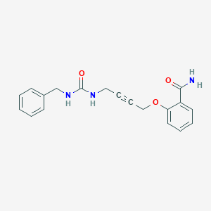 molecular formula C19H19N3O3 B2442479 2-((4-(3-苄基脲基)丁-2-炔-1-基)氧基)苯甲酰胺 CAS No. 1448030-26-9