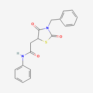 molecular formula C18H16N2O3S B2442481 2-(3-苄基-2,4-二氧代-1,3-噻唑烷-5-基)-N-苯乙酰胺 CAS No. 923164-01-6