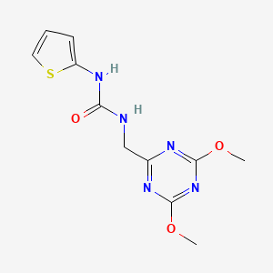 molecular formula C11H13N5O3S B2442482 1-((4,6-二甲氧基-1,3,5-三嗪-2-基)甲基)-3-(噻吩-2-基)脲 CAS No. 2034425-70-0