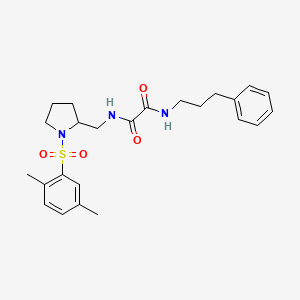 molecular formula C24H31N3O4S B2442487 N1-((1-((2,5-dimethylphenyl)sulfonyl)pyrrolidin-2-yl)methyl)-N2-(3-phenylpropyl)oxalamide CAS No. 896286-35-4