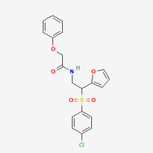 molecular formula C20H18ClNO5S B2442488 N-(2-((4-氯苯基)磺酰基)-2-(呋喃-2-基)乙基)-2-苯氧基乙酰胺 CAS No. 896329-73-0